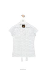 Loewe Women Crochet polo top in cotton 206XF874 White - Image 5