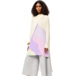 Loewe Women Cropped elasticated trousers in nappa 206XF1147 Light Grey
