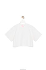 Loewe Women Cropped flower sweater in viscose cotton blend 206XF962 Optic White - Image 2