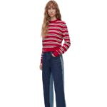 Loewe Women Cropped jeans in denim 206XF1199 Denim Blue/Light Denim Blue