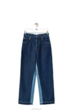 Loewe Women Cropped jeans in denim 206XF1199 Denim Blue/Light Denim Blue - Image 5