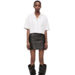 Loewe Women Cropped shirt in denim 206XF859 White