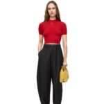 Loewe Women Cropped sweater in cashmere 206XF957 Red