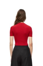 Loewe Women Cropped sweater in cashmere 206XF957 Red - Image 3
