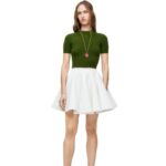 Loewe Women Cropped sweater in cashmere 206XF958 Forest Green
