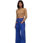 Loewe Women Cropped sweater in wool 206XF982 Beige Melange