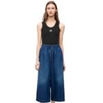 Loewe Women Cropped trousers in denim 206XF1194 Washed Denim
