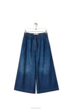 Loewe Women Cropped trousers in denim 206XF1194 Washed Denim - Image 4