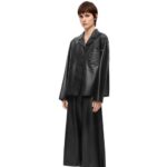 Loewe Women Cropped trousers in nappa lambskin 206XF1141 Black