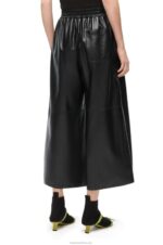 Loewe Women Cropped trousers in nappa lambskin 206XF1141 Black - Image 3