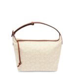 Loewe Women Cubi bag in Anagram jacquard and calfskin 206XF464 Ecru/Tan