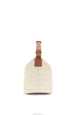 Loewe Women Cubi bag in Anagram jacquard and calfskin 206XF464 Ecru/Tan - Image 3
