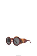 Loewe Women Curved sunglasses in acetate 206XF1441 Flamed Havana - Image 2