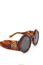 Loewe Women Curved sunglasses in acetate 206XF1441 Flamed Havana - Image 4
