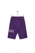 Loewe Women cycling shorts in wool 206XF968 Purple - Image 5