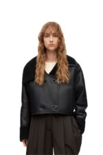 Loewe Women Deconstructed jacket in shearling 206XF1131 Black - Image 2