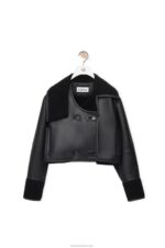 Loewe Women Deconstructed jacket in shearling 206XF1131 Black - Image 5