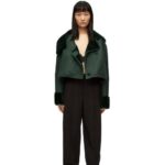 Loewe Women Deconstructed jacket in shearling 206XF1132 Bottle Green