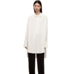 Loewe Women Deconstructed shirt dress in cotton 206XF1095 Optic White