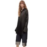 Loewe Women Deconstructed shirt dress in silk 206XF1099 Black