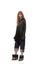 Loewe Women Deconstructed shirt dress in silk 206XF1099 Black