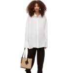 Loewe Women Deconstructed shirt in linen 206XF866 White