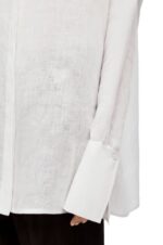 Loewe Women Deconstructed shirt in linen 206XF866 White - Image 4