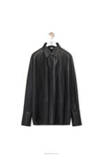 Loewe Women Deconstructed shirt in nappa lambskin 206XF887 Black - Image 5