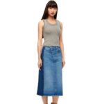 Loewe Women Deconstructed skirt in denim 206XF1160 Denim Blue