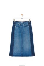 Loewe Women Deconstructed skirt in denim 206XF1160 Denim Blue - Image 6