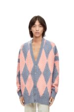Loewe Women Diamonds cardigan in wool 206XF1028 Lys/Salmon - Image 3