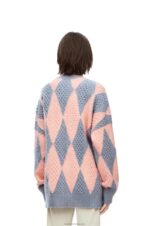 Loewe Women Diamonds cardigan in wool 206XF1028 Lys/Salmon - Image 5