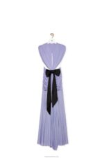 Loewe Women Draped bow dress in crepe jersey 206XF1073 Lilac - Image 4