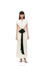 Loewe Women Draped bow dress in crepe jersey 206XF1077 White
