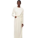 Loewe Women Draped dress in crepe jersey 206XF1093 White