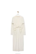Loewe Women Draped dress in crepe jersey 206XF1093 White - Image 4