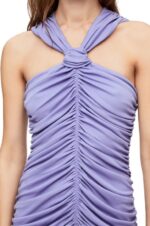 Loewe Women Draped long dress in crepe jersey 206XF1069 Lilac - Image 3