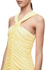Loewe Women Draped long dress in crepe jersey 206XF1076 Vanilla - Image 3