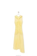 Loewe Women Draped long dress in crepe jersey 206XF1076 Vanilla - Image 4
