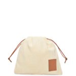 Loewe Women Drawstring pouch in cotton towelling 206XF583 Ecru