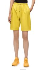 Loewe Women Drawstring shorts in nappa 206XF1129 Yellow - Image 2