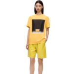 Loewe Women Drawstring shorts in nappa 206XF1129 Yellow