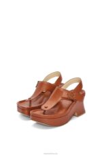 Loewe Women Ease flatform in lambskin 206XF682 Tan - Image 2