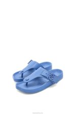 Loewe Women Ease toe post sandal in goatskin 206XF680 Light Denim - Image 2