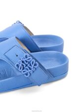 Loewe Women Ease toe post sandal in goatskin 206XF680 Light Denim - Image 4
