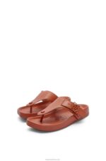 Loewe Women Ease toe post sandal in goatskin 206XF722 Tan - Image 2