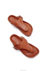 Loewe Women Ease toe post sandal in goatskin 206XF722 Tan - Image 3