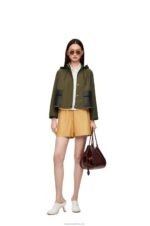 Loewe Women Elasticated shorts in nappa 206XF1114 Sand/Butter