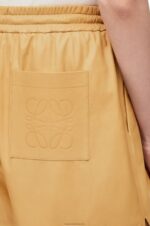 Loewe Women Elasticated shorts in nappa 206XF1114 Sand/Butter - Image 4