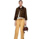 Loewe Women Elasticated trousers in papery nappa 206XF1115 Sand/Butter